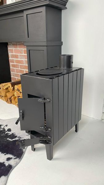 Печь-буржуйка Mzavod BP-100RV 4мм с радиатором и варочной поверхностью 5мм 2010510100006 фото